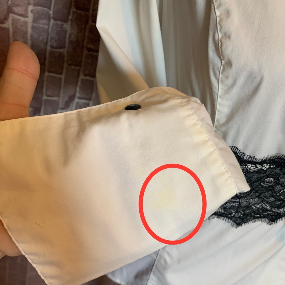 White Poplin & Black Lace Wrap Shirt - Picture 9 of 11